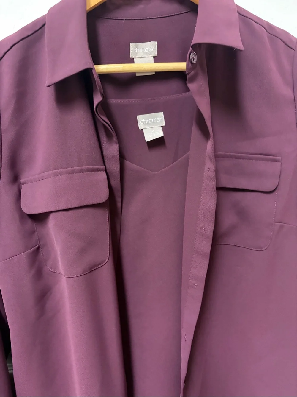 Chico's Maroon Two-Piece Tunic Set